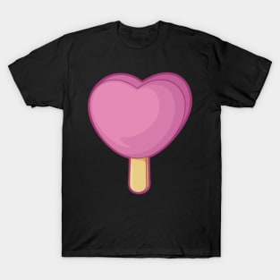 Heart Shaped Pink Ice Cream Stick T-Shirt